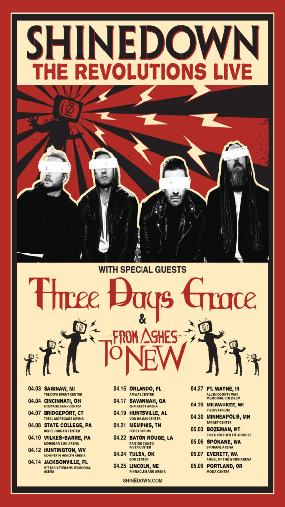 USA TOUR WITH SHINEDOWN SPRING 2023 Three Days Grace