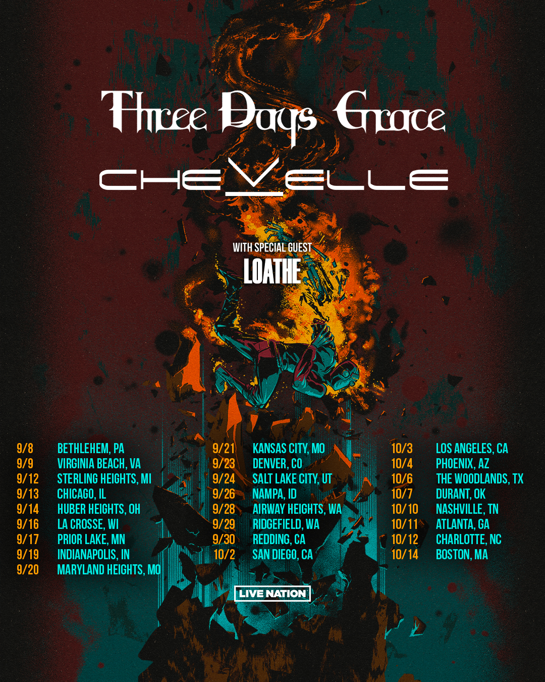 Three Days Grace Tour Dates 2024 Susie Ethelind